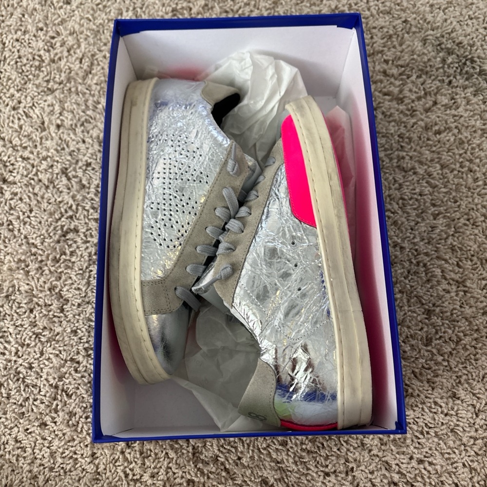 P448 Silver and Pink Women's Sneakers